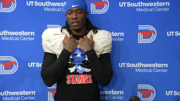 3.5.24 SMU Football Post Practice Hudson 
